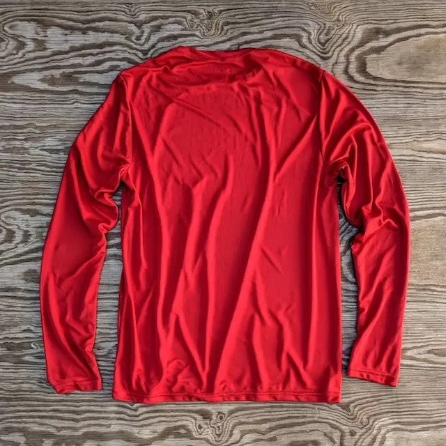 Runyon Mens Red Long Sleeve Training Shirt Performance Sportswear Made In USA Runyon Mens Red Long Sleeve Training Shirt Performance Sportswear Made In USA