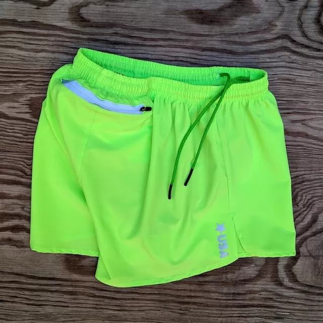 Runyon Unisex 3" Neon Yellow Performance Running Short Made In USA | Runyon Canyon Apparel