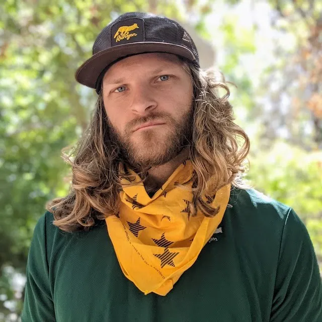 Runyon Golden Brown Striped Star Bandana American Made In USA