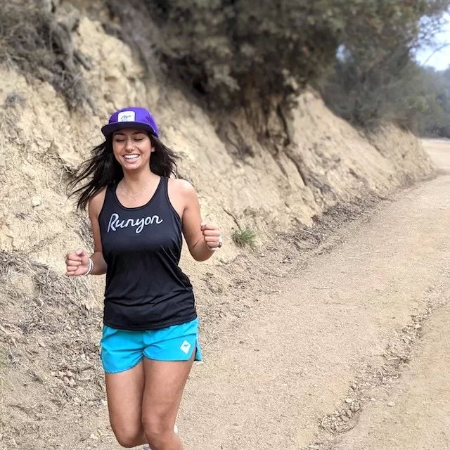 Runyon Women's Reflective Script Black Fitness Performance Tank Top Made In USA Runyon Women's Reflective Script Black Fitness Performance Tank Top Made In USA