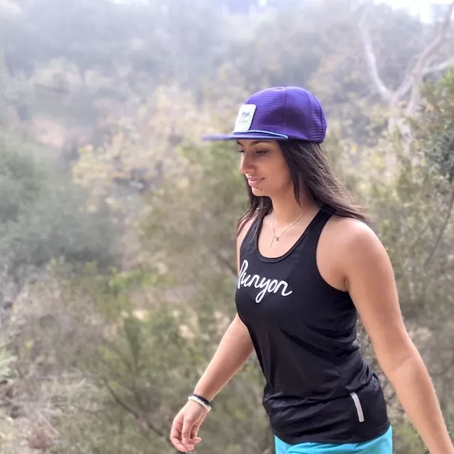 Runyon Women's Reflective Script Black Fitness Performance Tank Top Made In USA Runyon Women's Reflective Script Black Fitness Performance Tank Top Made In USA