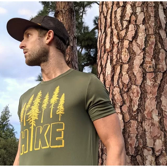 Runyon Canyon Apparel Mens Unisex Earthy Mustard HIKE Performance Trail Shirt Made In USA