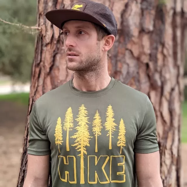 Runyon Canyon Apparel Mens Unisex Earthy Mustard HIKE Performance Trail Shirt Made In USA