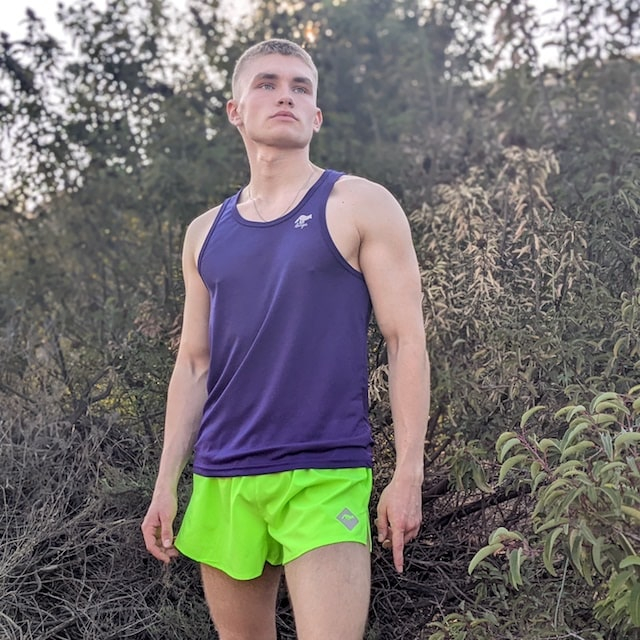 Runyon American Made In USA Mens Running Apparel Purple Training Fitness Tank Top Singlet