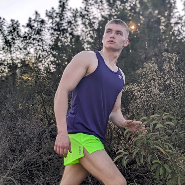 Runyon American Made In USA Mens Running Apparel Purple Training Fitness Tank Top Singlet