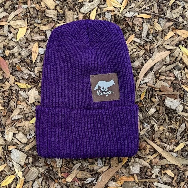 Runyon Purple Penstemon Reflective Knit Beanie Made In USA | Runyon Canyon Apparel