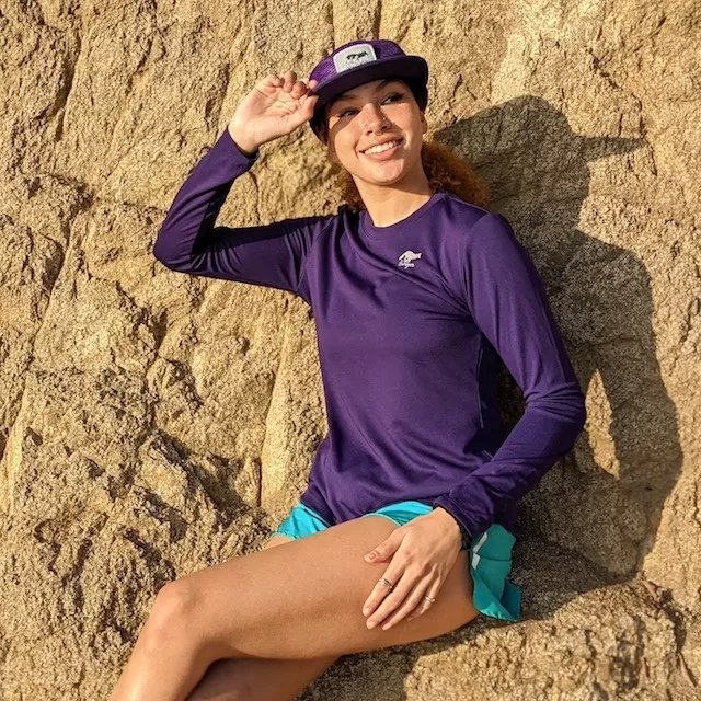 Runyon Womens Purple Long Sleeve Performance Trail Shirt Made In USA Runyon Womens Purple Long Sleeve Performance Trail Shirt Made In USA