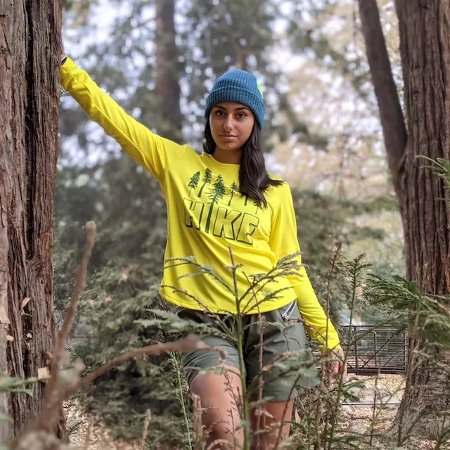 Runyon Canyon Apparel Women's HIKE Yellow Forest Long Performance Technical Trail Shirt Made IN USA Runyon Canyon Apparel Women's HIKE Yellow Forest Long Performance Technical Trail Shirt Made IN USA