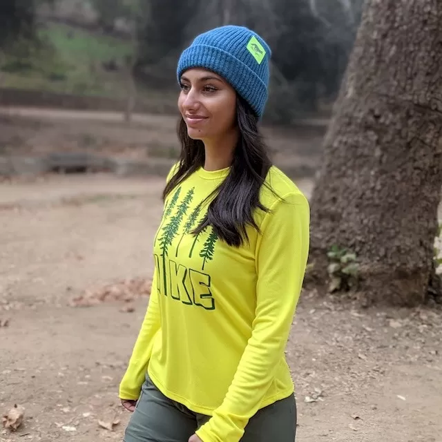 Runyon Canyon Apparel Women's HIKE Yellow Forest Long Performance Technical Trail Shirt Made IN USA Runyon Canyon Apparel Women's HIKE Yellow Forest Long Performance Technical Trail Shirt Made IN USA