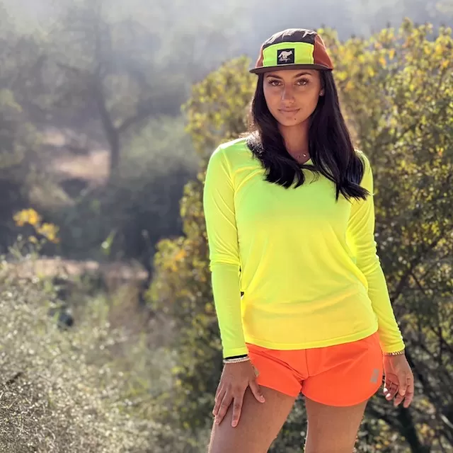 Runyon Canyon Apparel Womens Neon Yellow Long Sleeve Training Shirt Made In USA