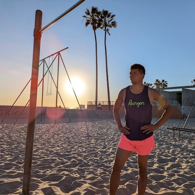 Runyon Mens American Made In USA Hot Pink Running Shorts great for Muscle Beach Workouts