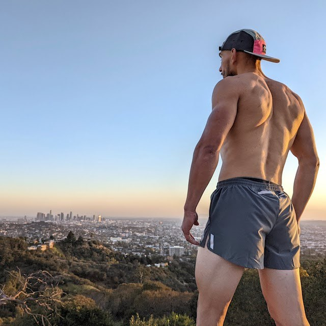 Runyon Mens Made In USA Running Fitness Short Steel Grey
