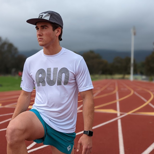 Runyon Mens Made In USA Running Apparel White Performance Training Shirt