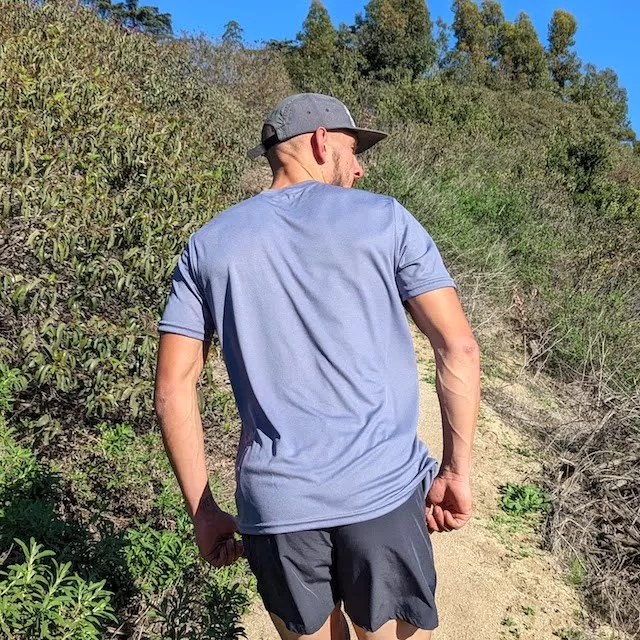 Mens Steel Grey Technical Trail Shirt Made In USA - Great for Hiking