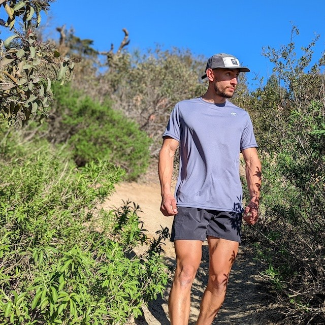 Mens Steel Grey Technical Trail Shirt Made In USA - Great for Hiking