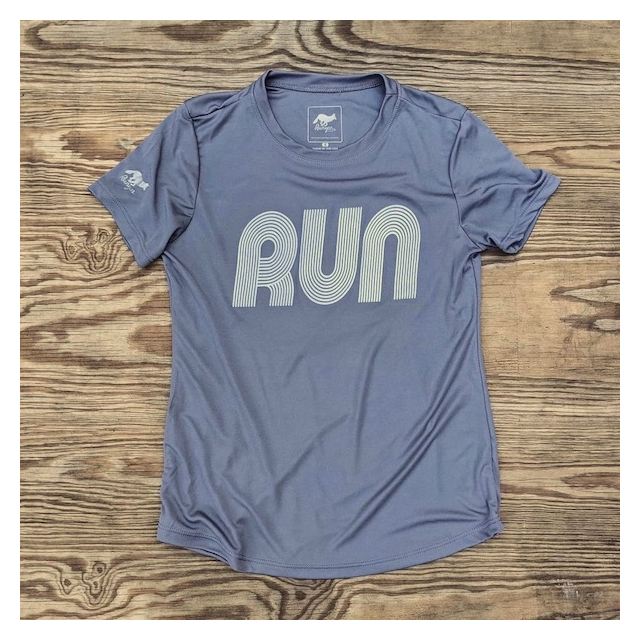 Runyon Women's Running Clothing RUN Grey Fitness Shirt Performance Sportswear Runyon Canyon Apparel American Made In USA