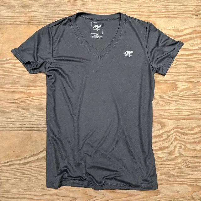 Runyon Canyon Apparel Women's Graphite Performance Trail Shirt V-Neck Made In USA Runyon Canyon Apparel Women's Graphite Performance Trail Shirt V-Neck Made In USA