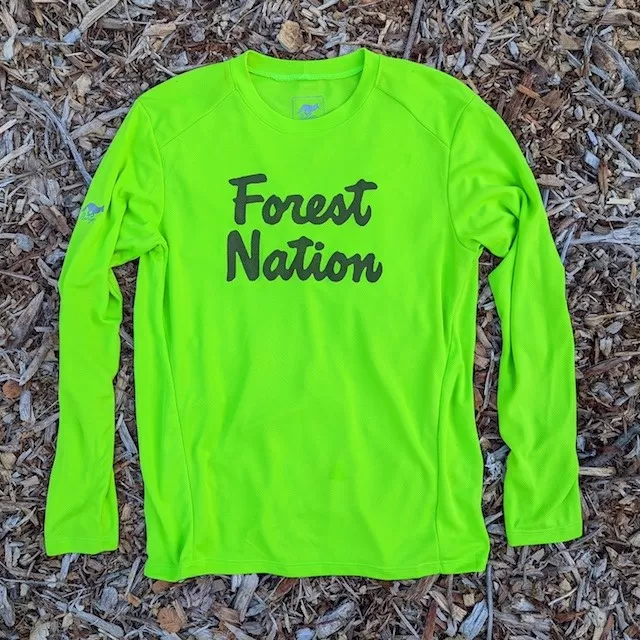 Runyon Mens Made In USA Lime Long Sleeve Performance Shirt Forest Nation