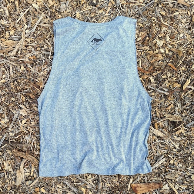 Muscle Up Buttercup Unisex Heather Grey Sleeveless Muscle Workout Tank Top Made In USA
