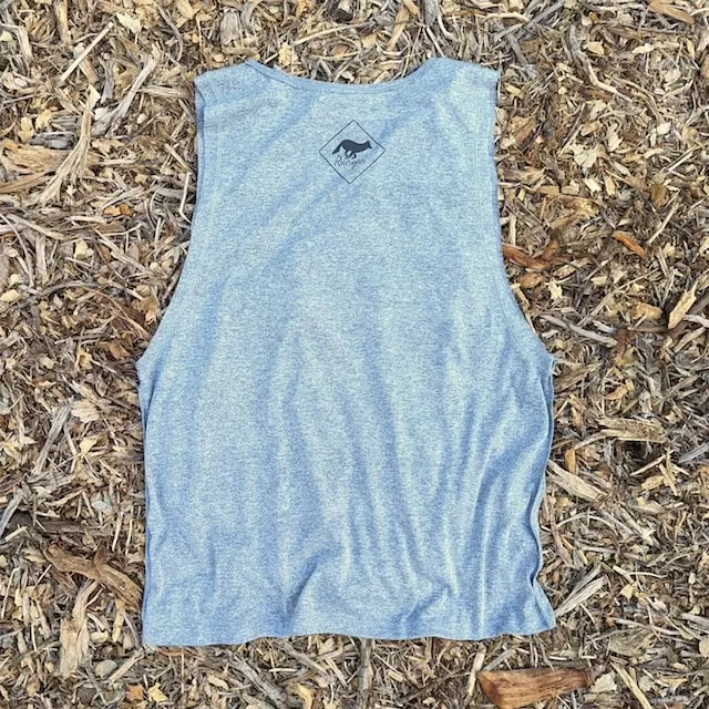 Muscle Up Buttercup Unisex Heather Grey Sleeveless Muscle Workout Tank Top Made In USA Muscle Up Buttercup Unisex Heather Grey Sleeveless Muscle Workout Tank Top Made In USA
