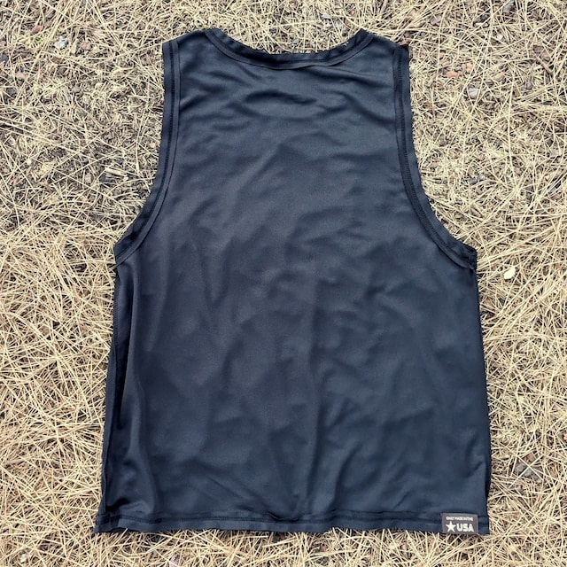 Runyon Men's Unisex Black Tech Trail Tank - Muscle Workout Tank Top, Made In USA | Runyon Canyon Apparel
