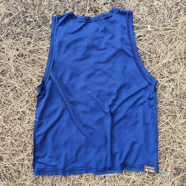 Runyon Men's Unisex Navy Blue Tech Trail Tank - Muscle Workout Tank Top, Made In USA | Runyon Canyon Apparel Runyon Men's Unisex Navy Blue Tech Trail Tank - Muscle Workout Tank Top, Made In USA | Runyon Canyon Apparel
