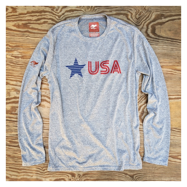 Men's Star USA Signature Long Fitness Shirt great for Running, Hiking, Outdoor Fitness Made In USA
