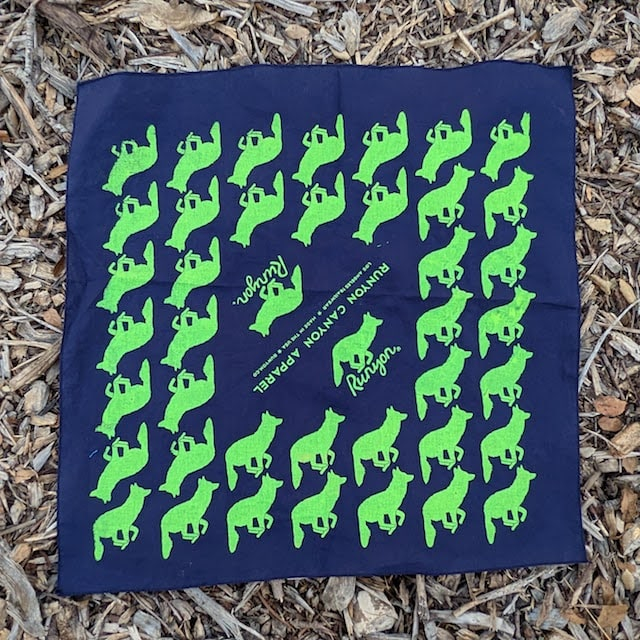 Runyon Navy Neon Yellow Signature Bandana American Made In The USA Runyon Navy Neon Yellow Signature Bandana American Made In The USA