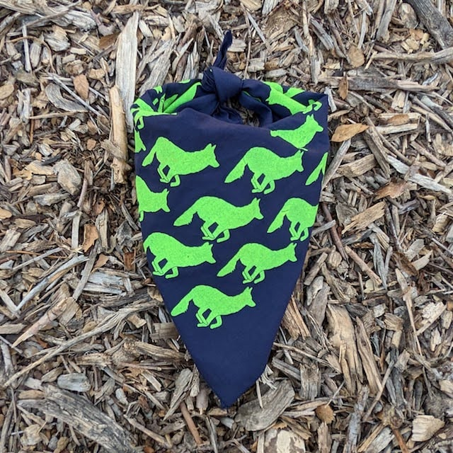 Runyon Navy Neon Yellow Signature Bandana American Made In The USA Runyon Navy Neon Yellow Signature Bandana American Made In The USA