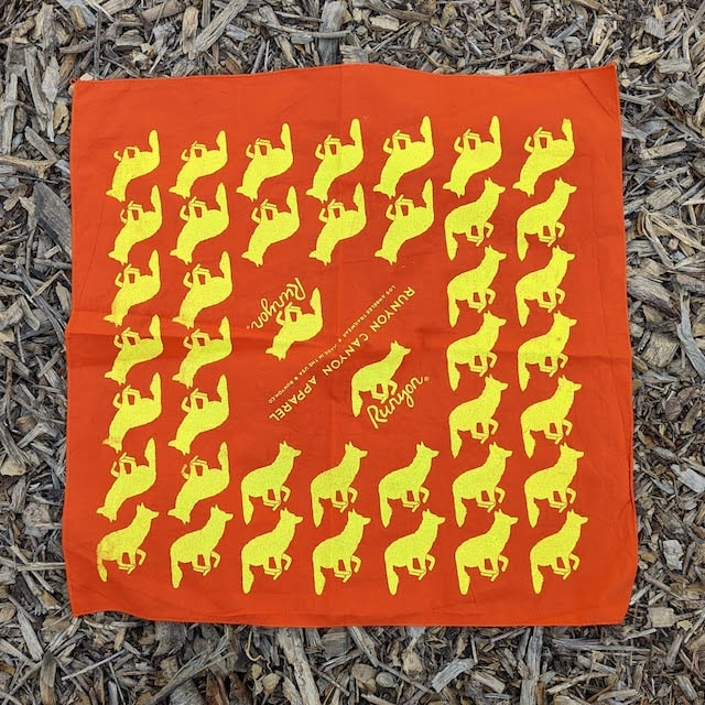 Runyon Orange Neon Yellow Signature Bandana American Made In USA Runyon Orange Neon Yellow Signature Bandana American Made In USA
