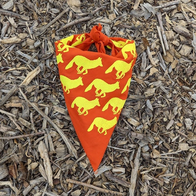 Runyon Orange Neon Yellow Signature Bandana American Made In USA Runyon Orange Neon Yellow Signature Bandana American Made In USA