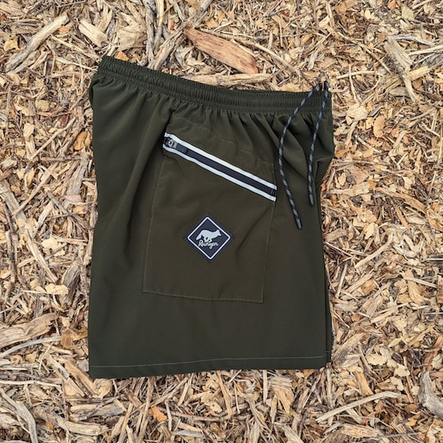 Runyon TrailStash 5" Gravel Short Dark Olive Green Made In USA