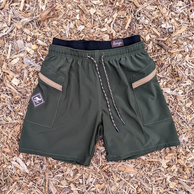 Runyon TrailStash 7" Olive Green  TrailStash Gravel Performance Short