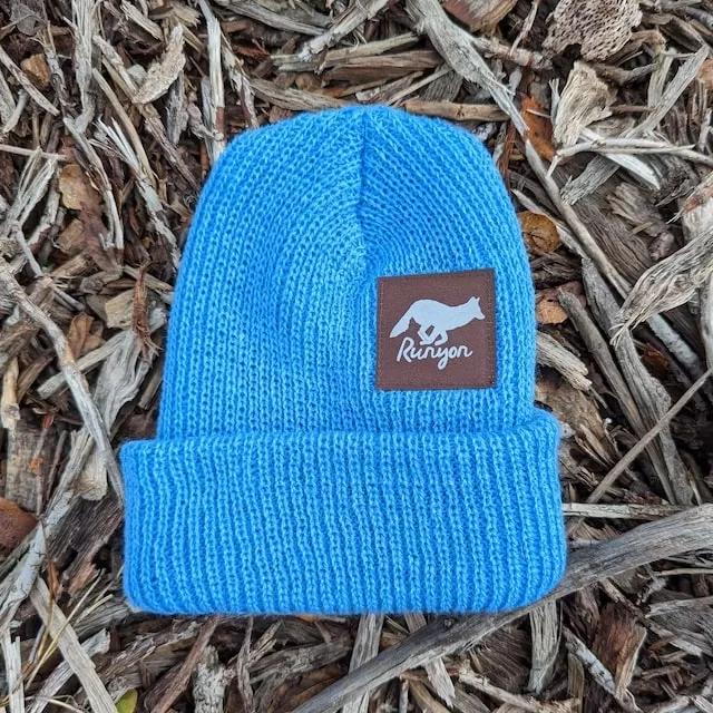 Runyon Sky Blue Reflective Knit Beanie Made In USA | Runyon Canyon Apparel