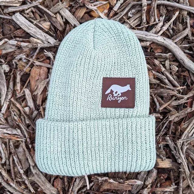 Runyon Mint Green Reflective Knit Beanie Made In USA | Runyon Canyon Apparel
