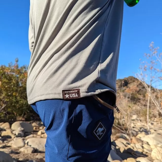 Runyon CozyTech Steel Grey Long Sleeve Camp Shirt - Hiking, Running, Outdoors, Workout, Workwear American Made In The USA Runyon CozyTech Steel Grey Long Sleeve Camp Shirt - Hiking, Running, Outdoors, Workout, Workwear American Made In The USA