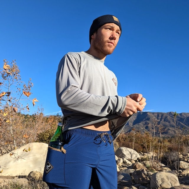 Runyon Navy Gold Reflective Classic Cuffed Beanie American Made In USA