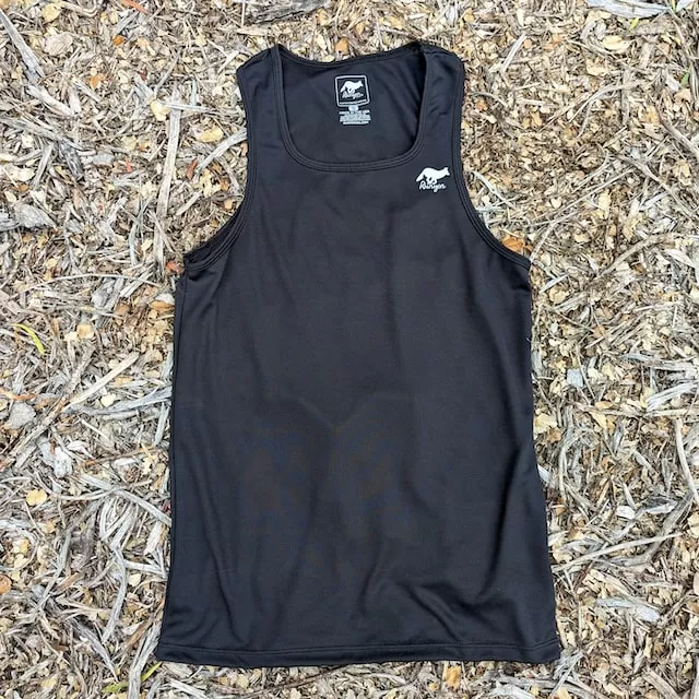Runyon Black Performance Tank Top Workout Running Singlet American Made In USA Runyon Black Performance Tank Top Workout Running Singlet American Made In USA