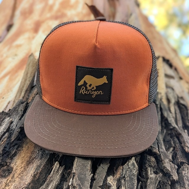 Runyon Burnt Woods Gold Reflective Trucker Hat (10th Anniversary Edition) American Made In USA
