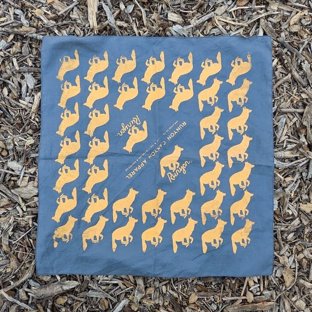 Runyon Charcoal Gold Mustard Signature Bandana American Made In The USA