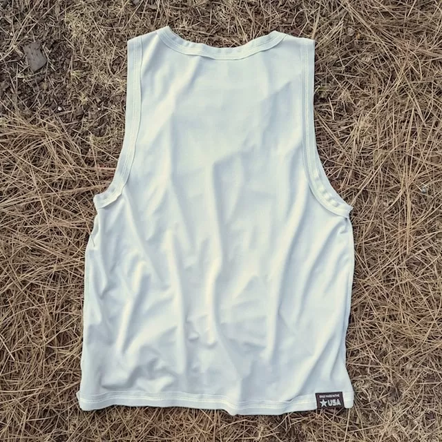 Runyon Unisex Khaki Sand Tech Trail Tank - Muscle Workout Tank Top, Made In USA | Runyon Canyon Apparel