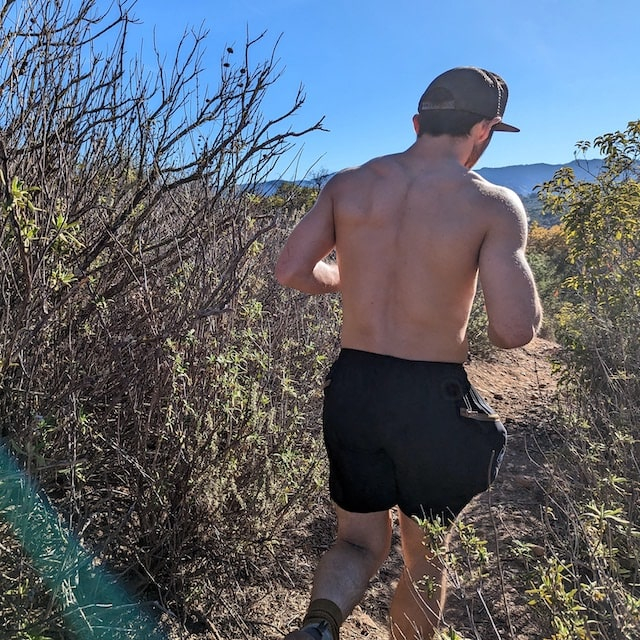 Runyon Men's 7" Black Trail Running Hiking Shorts American Made In USA