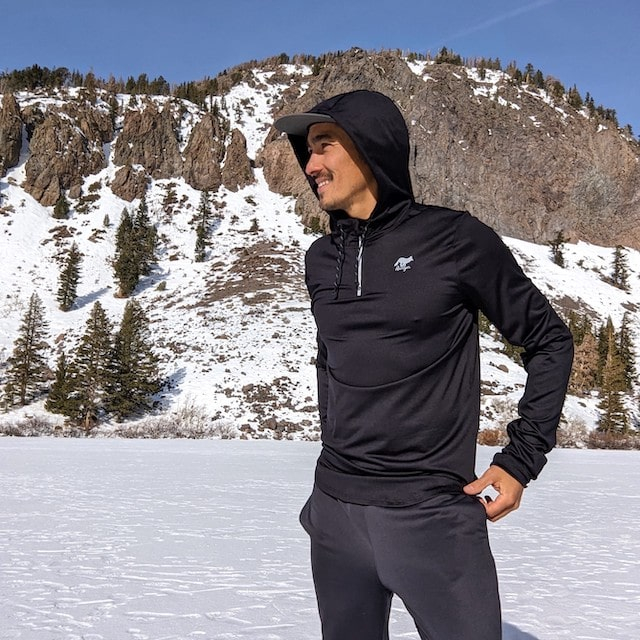 Runyon Men's Black Warm Up Performance Zip Hoodie Running Jacket American Made In USA