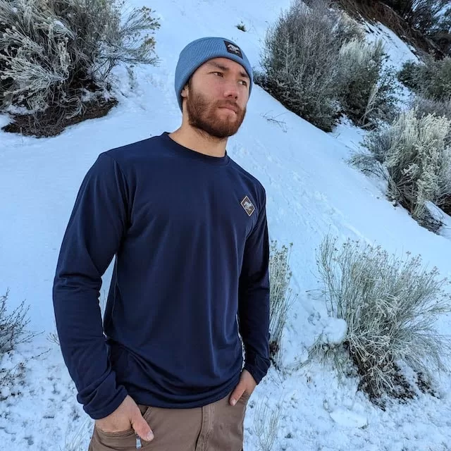 Runyon CozyTech Navy Long Sleeve Performance Camp Shirt Runyon CozyTech Navy Long Sleeve Performance Camp Shirt