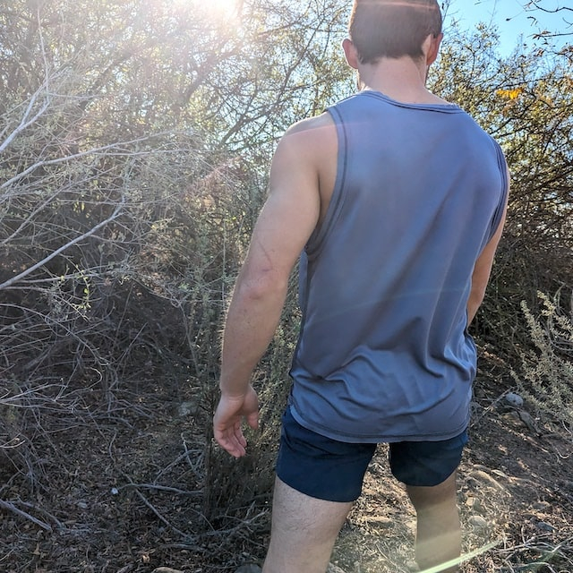 Runyon Men's Unisex Steel Grey Tech Trail Tank - Muscle Workout Tank Top, Made In USA | Runyon Canyon Apparel
