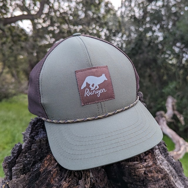 Runyon Olive Green Dark Brown American Made In The USA Trucker Hat