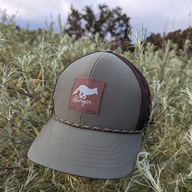 Runyon Olive Green Dark Brown American Made In The USA Trucker Hat