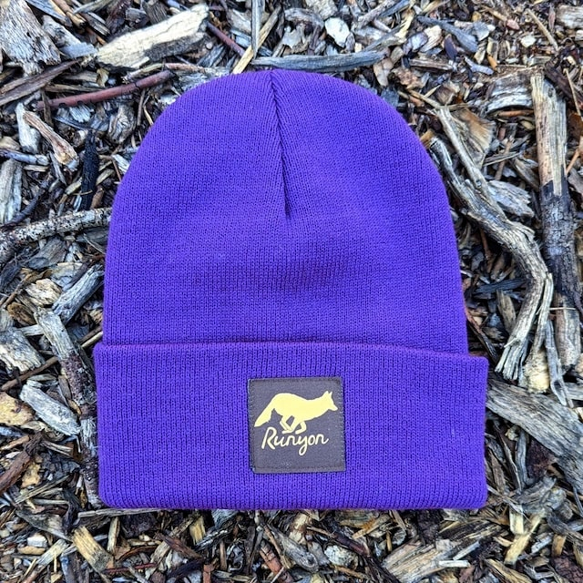 Runyon Purple Gold Reflective Classic Cuffed Beanie American Made In USA