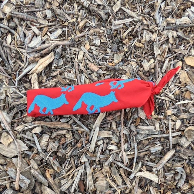 Runyon Red Bright Cyan Blue Signature Bandana American Made In The USA Runyon Red Bright Cyan Blue Signature Bandana American Made In The USA