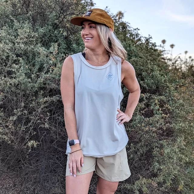 Runyon Unisex Khaki Sand Tech Trail Tank - Muscle Workout Tank Top, Made In USA | Runyon Canyon Apparel